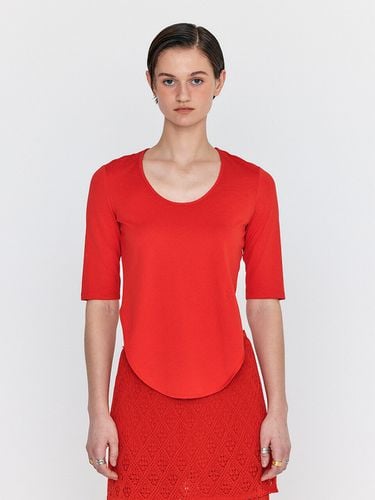 WOUO Open Back T-Shirt_Red - EENK - Modalova