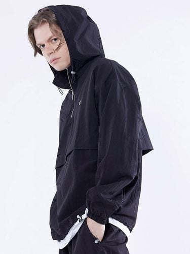 Slit String Oversized Fit Woven Hoodie [3colors] - GHOST REPUBLIC - Modalova