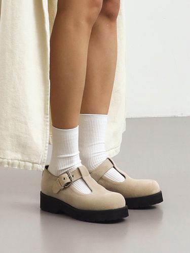 Moon T-Strap Loafers 23S03BE_ Beige - TWVP - Modalova