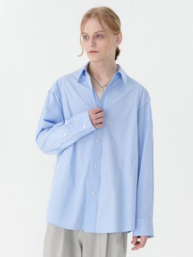 Shoulder Point Stripe Shirt _ Blue - MARTINPLAN - Modalova