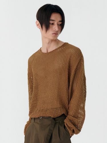 Crochet-Knit Sweater _ Brown - MARTINPLAN - Modalova