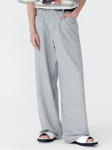 Slubby Denim-Like Pants _ Grey - MARTINPLAN - Modalova