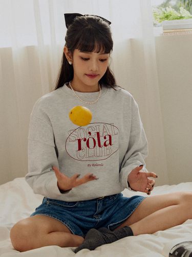 Outline Logo Sweatshirt_Melange Gray - ROLAROLA - Modalova