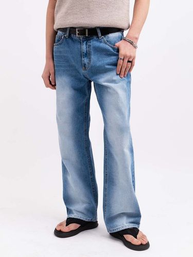 Newtro Washing Wide Fit Denim Pants_Blue - DEEP SENSE - Modalova