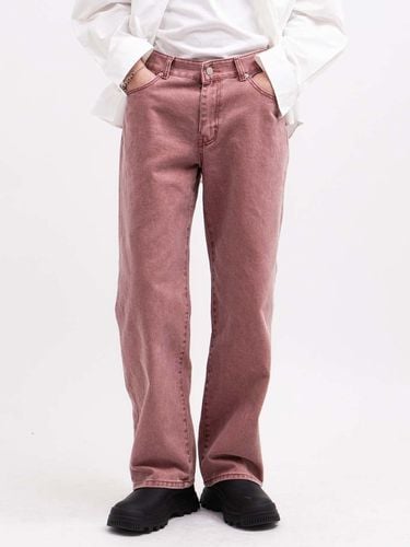 Pigment Dyeing Wide Fit Denim Pants_Pink - DEEP SENSE - Modalova