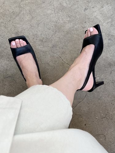 Audrey Slingback Sandals_Black - blanc sur blanc - Modalova