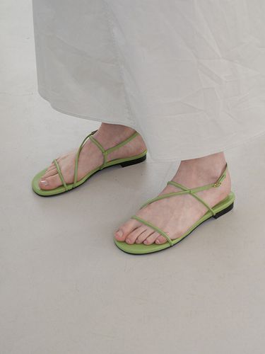 May Sandals Leather_Lime - blanc sur blanc - Modalova