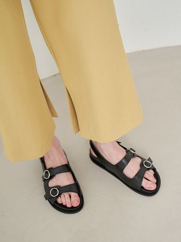 Oscar Sandals Leather_Black - blanc sur blanc - Modalova