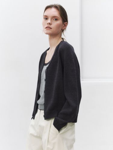 Paper Basic Cardigan _Dark Grey - NONNIERE - Modalova