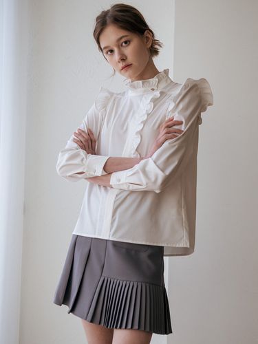 Ruffle Court Style Shirt _ White - We’Dee - Modalova