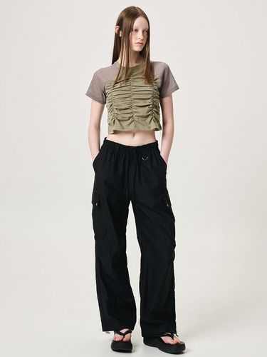 Eyelet Pocket 2-way Cargo Pants_Black - ETMON - Modalova