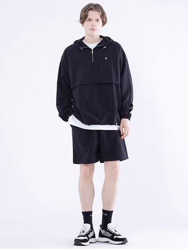 Slit String Oversized Hoodie Shorts Set - GHOST REPUBLIC - Modalova