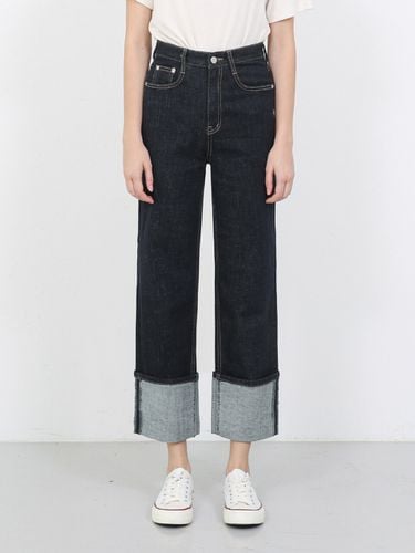 W76 Roll-up Wide Denim Pants_Deep Blue - WAAR - Modalova