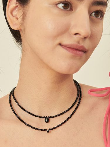 Black Onyx And Cubic Necklace (2 Type) - XPIER - Modalova