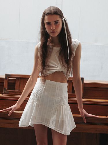 Lace Cotton Blend Skirt - THETIS - Modalova