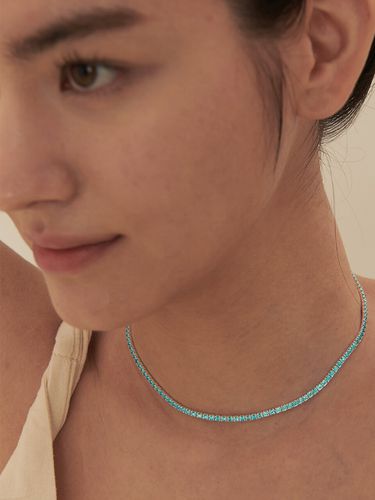 Ocean Blue Cubic Silver925 Necklace - XPIER - Modalova