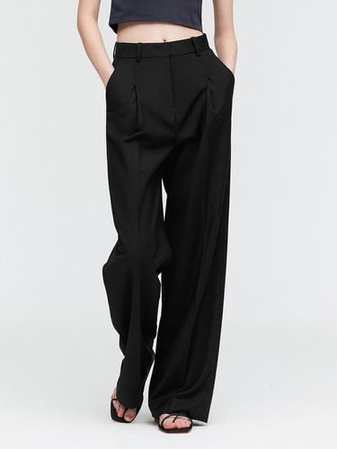 One Tuck Wide Slacks_Black - MONGDOL - Modalova