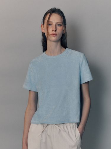 Terry Crewneck T-Shirt_Sky Blue - NOTHING WRITTEN - Modalova