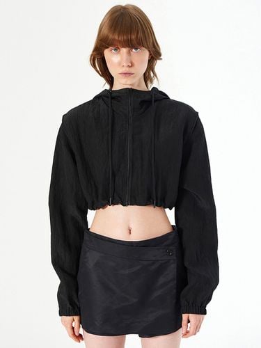 Cropped Hoodie Jumper_Black - DIAGONAL - Modalova