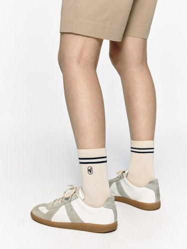 Two Stripe Socks (2P)_Cream / Navy - DEPOUND - Modalova