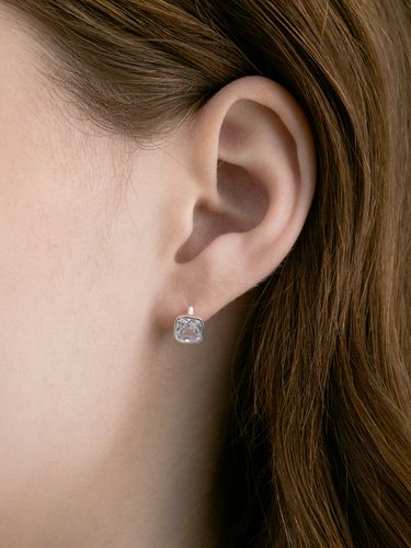 Square Crystal Hoop Earring - TATIANA - Modalova