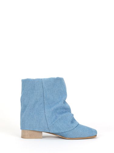 Denim Wrinkle Boots _ Blue - THREE TO EIGHTY - Modalova