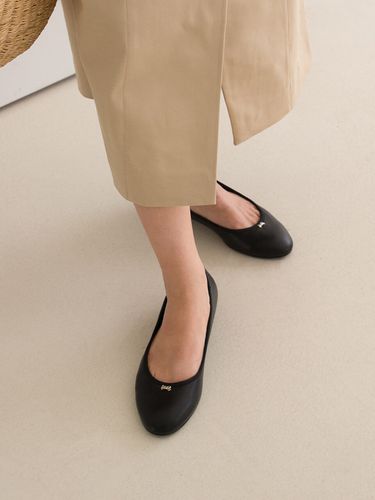 Little Sheep Leather Ribbon Flats_Black (1.5cm) - karen white - Modalova