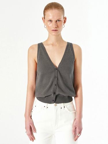 V Basic Button Knit Vest_Gray - DIAGONAL - Modalova