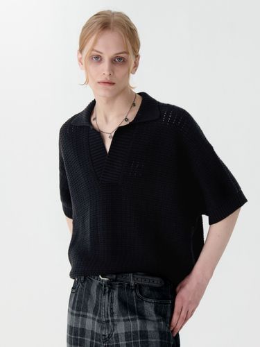 Rose Short-Sleeve Knit Top _ Black - MARTINPLAN - Modalova