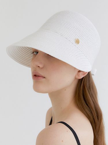 Basic Logo Pendant Raffia Cap_White - halden - Modalova