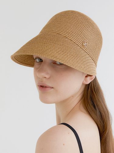 Basic Logo Pendant Raffia Cap_Beige - halden - Modalova