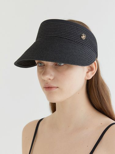 Basic Pendant Raffia Sun Visor_Black - halden - Modalova