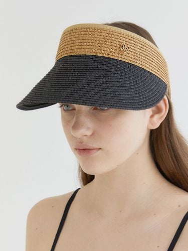 Basic Pendant Raffia Sun Visor_Black Beige - halden - Modalova