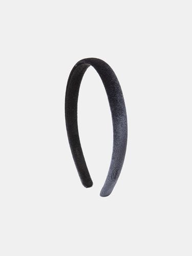 Basic Logo Velvet Hairband_Grey - halden - Modalova