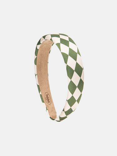 Checkerboard Emboss Logo Hairband_Khaki - halden - Modalova