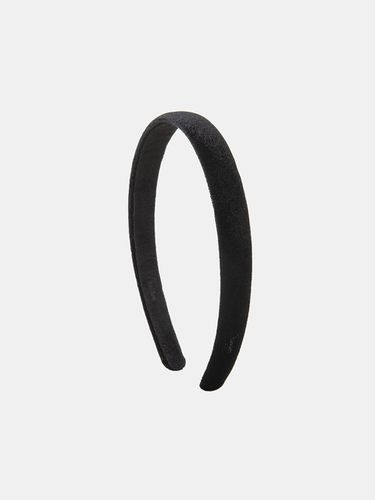 Basic Logo Velvet Hairband_Black - halden - Modalova