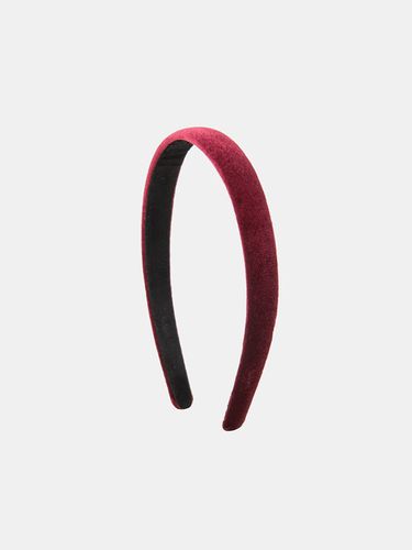 Basic Logo Velvet Hairband_Burgundy - halden - Modalova