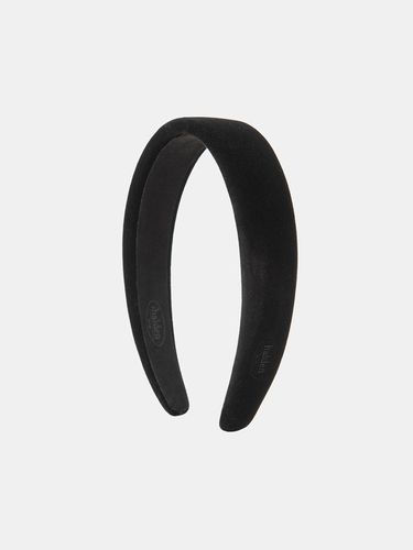 Emboss Logo Velvet Hairband_Black - halden - Modalova