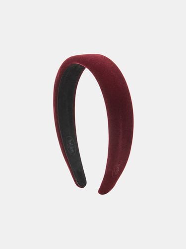 Emboss Logo Velvet Hairband_Burgundy - halden - Modalova