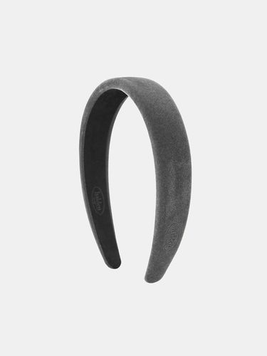 Emboss Logo Velvet Hairband_Grey - halden - Modalova