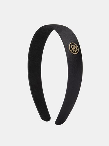 Flat Satin Logo Pendant Hairband_Black - halden - Modalova