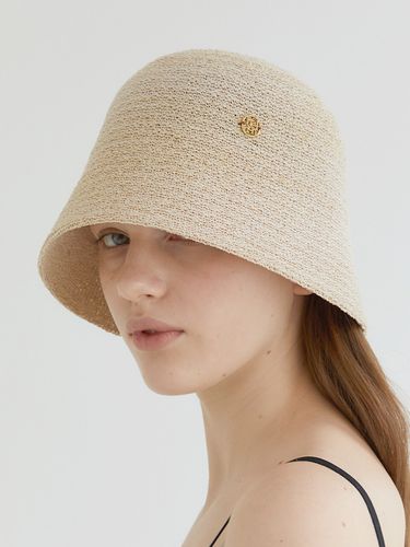 Logo Pendant Raffia Bucket Hat_Beige - halden - Modalova