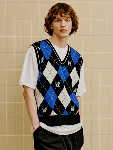 Unisex GNRL Argyle Vest [Black] - GENERAL IDEA - Modalova