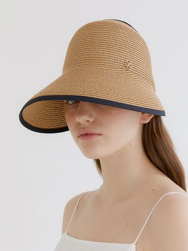 Half Cloche Logo Pendant Raffia Cap_Beige - halden - Modalova