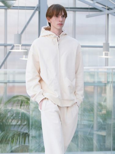 Line Zip Up Hoodie / Off White - BIG UNION - Modalova