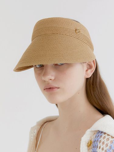 Round Logo Pendant Raffia Sun Visor_Beige - halden - Modalova