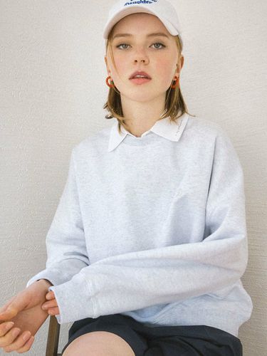 Detachable Collar Sweatshirt_Light Grey Melange - DAUGHTER - Modalova