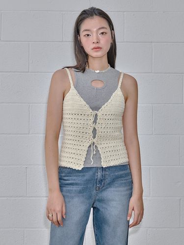 Handmade Crochet Tie Knit Vest - LEUNI - Modalova