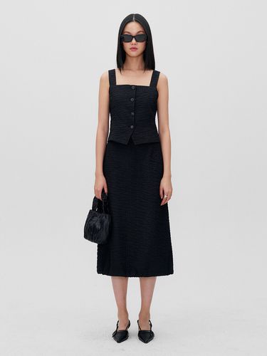 Drawstring Hem Midi Skirt_Black - RE RHEE - Modalova