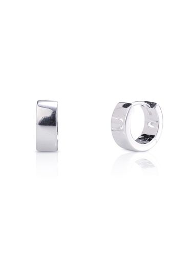 Silver One-Touch Hoop Earrings_Bold - REINDEER - Modalova